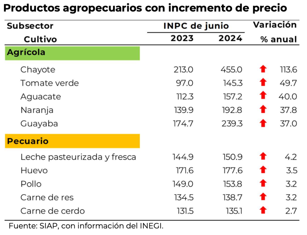 Caídas de hasta 80 por ciento en la producción de agroalimentos presionaron inflación